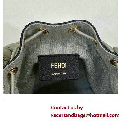 Fendi Mon Tresor Mini bucket bag Light Green canvas with FF embroidery