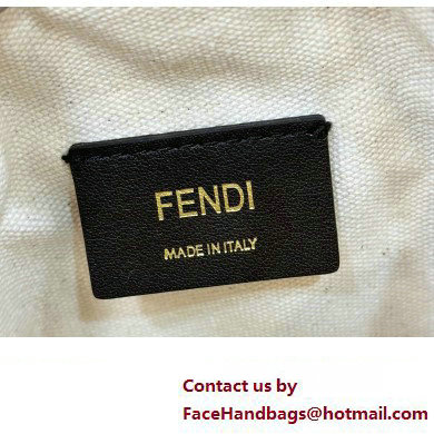 Fendi Mon Tresor Mini bucket bag Multicolor Gray canvas with FF embroidery