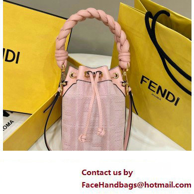 Fendi Mon Tresor Mini bucket bag Pink canvas with FF embroidery - Click Image to Close