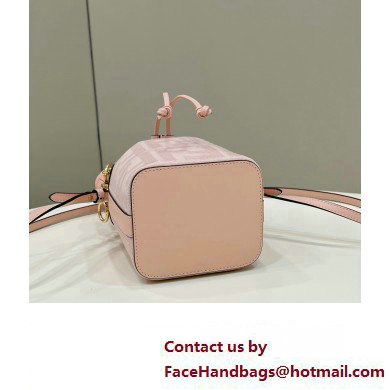 Fendi Mon Tresor Mini bucket bag Pink canvas with FF embroidery