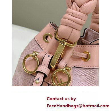 Fendi Mon Tresor Mini bucket bag Pink canvas with FF embroidery