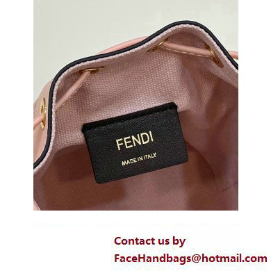 Fendi Mon Tresor Mini bucket bag Pink canvas with FF embroidery