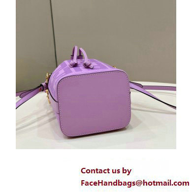 Fendi Mon Tresor Mini bucket bag Purple canvas with FF embroidery