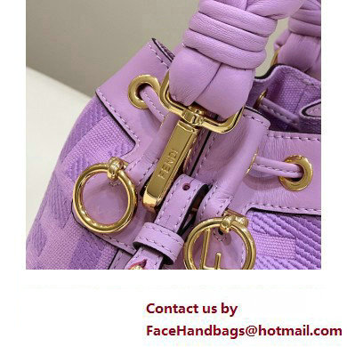 Fendi Mon Tresor Mini bucket bag Purple canvas with FF embroidery