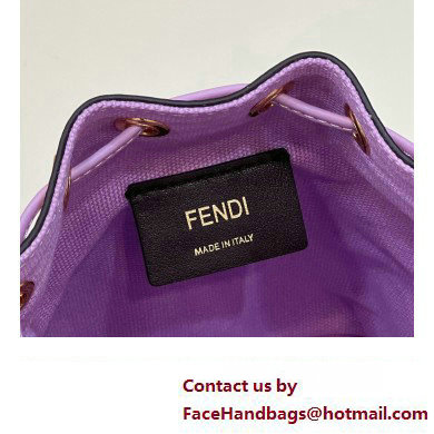 Fendi Mon Tresor Mini bucket bag Purple canvas with FF embroidery