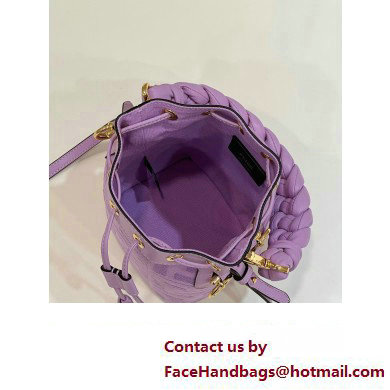 Fendi Mon Tresor Mini bucket bag Purple canvas with FF embroidery