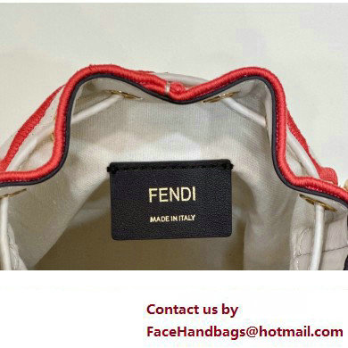 Fendi Mon Tresor Mini bucket bag White/Pink canvas