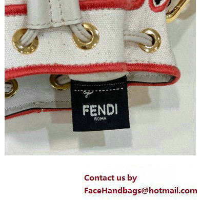 Fendi Mon Tresor Mini bucket bag White/Pink canvas