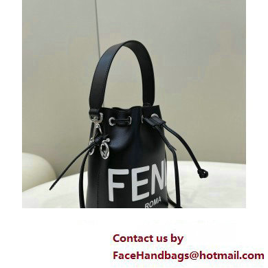 Fendi Mon Tresor Mini bucket bag leather Black/White