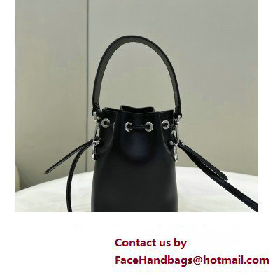 Fendi Mon Tresor Mini bucket bag leather Black/White