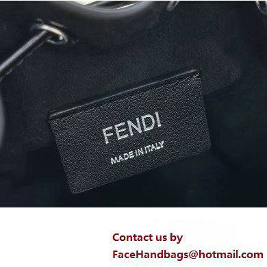 Fendi Mon Tresor Mini bucket bag leather Black/White