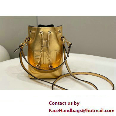 Fendi Mon Tresor Mini bucket bag leather Gold