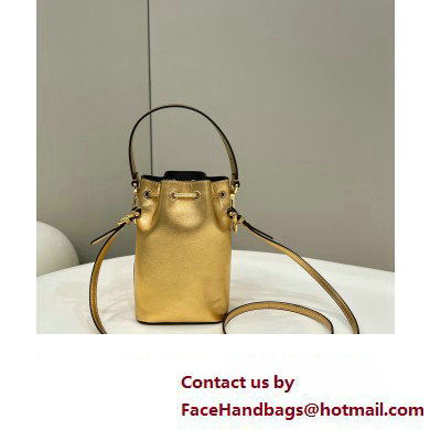 Fendi Mon Tresor Mini bucket bag leather Gold