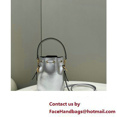 Fendi Mon Tresor Mini bucket bag leather Silver