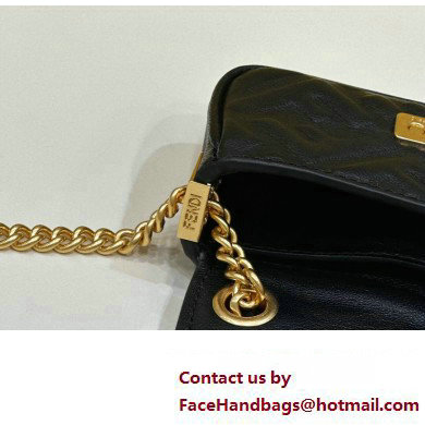 Fendi Nano Baguette Chain Bag Leather Black