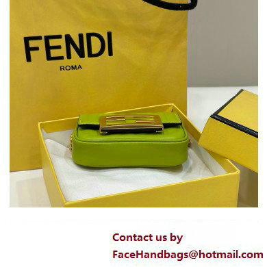 Fendi Nano Baguette Chain Bag Leather Green