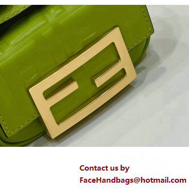 Fendi Nano Baguette Chain Bag Leather Green