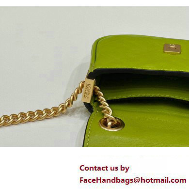 Fendi Nano Baguette Chain Bag Leather Green