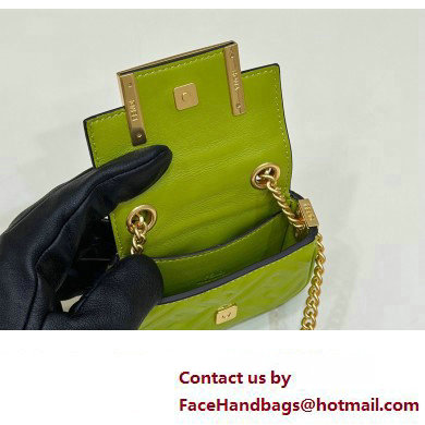 Fendi Nano Baguette Chain Bag Leather Green