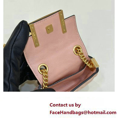 Fendi Nano Baguette Chain Bag Leather Pink