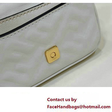 Fendi Nano Baguette Chain Bag Leather White