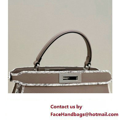 Fendi Peekaboo ISEEU Medium Bag Gray Calfskin/Python Edge