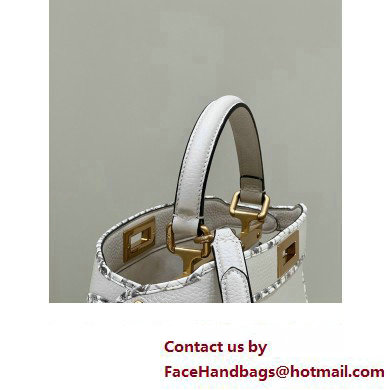 Fendi Peekaboo ISEEU Medium Bag White Calfskin/Python Edge