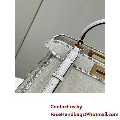 Fendi Peekaboo ISEEU Medium Bag White Calfskin/Python Edge