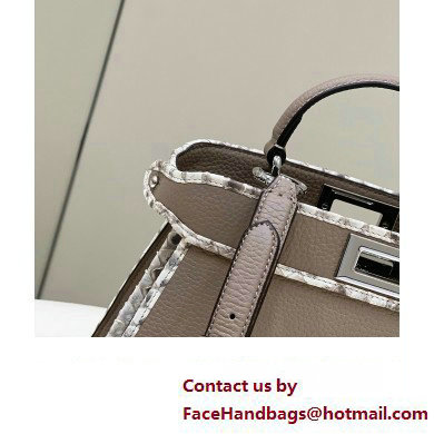 Fendi Peekaboo ISEEU Small Bag Gray Calfskin/Python Edge