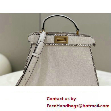 Fendi Peekaboo ISEEU Small Bag White Calfskin/Python Edge