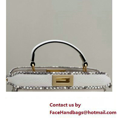 Fendi Peekaboo ISEEU Small Bag White Calfskin/Python Edge