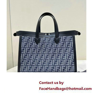 Fendi Peekaboo X-Tote bag Black leather with FF tapestry fabric