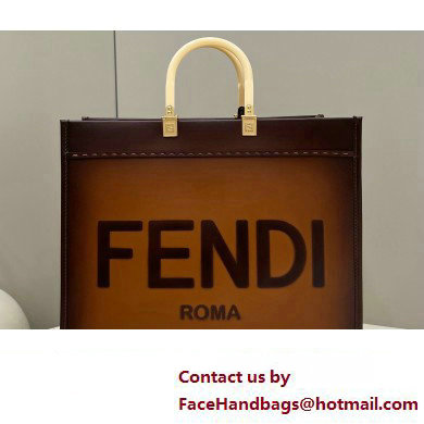 Fendi Sunshine Large Shopper Tote Bag Graduated Coffee