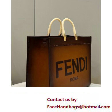 Fendi Sunshine Large Shopper Tote Bag Graduated Coffee