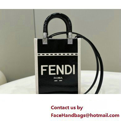 Fendi Sunshine Mini Sunshine Shopper Bag Canvas/Leather Black - Click Image to Close