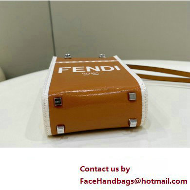 Fendi Sunshine Mini Sunshine Shopper Bag Canvas/Leather Brown