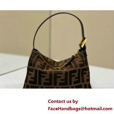 Fendi Vintage Hobo Bag in Brown jacquard FF fabric 8299s