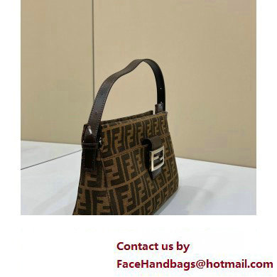 Fendi Vintage Hobo Bag in Brown jacquard FF fabric 8332