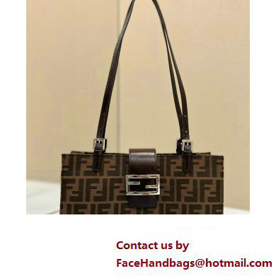 Fendi Vintage Mini Tote Bag in Brown jacquard FF fabric 8316s - Click Image to Close