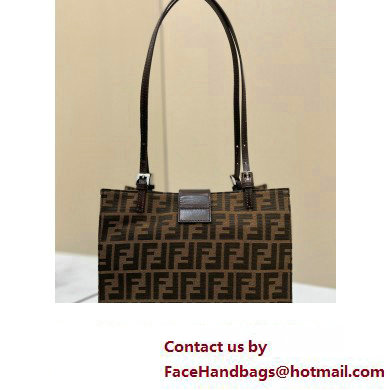 Fendi Vintage Tote Bag in Brown jacquard FF fabric 8316