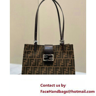 Fendi Vintage Tote Bag in Brown jacquard FF fabric 8316