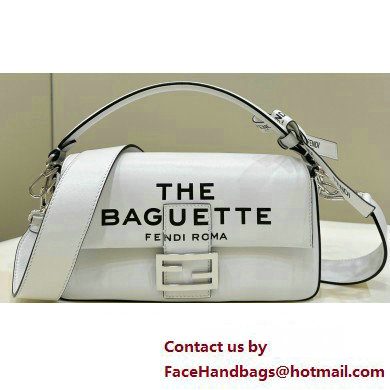 Fendi by Marc Jacobs Medium Baguette Bag in Print Leather White 2024