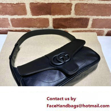 Gucci Aphrodite small shoulder bag 767226 leather Black with Brass hardware 2024