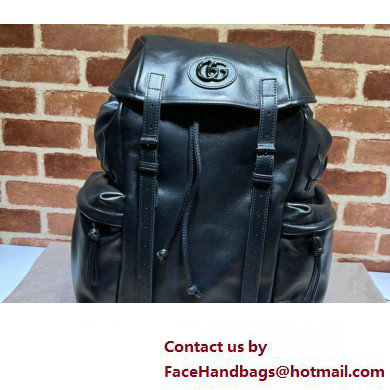 Gucci Backpack with tonal Double G 725657 Leather Black 2023 - Click Image to Close