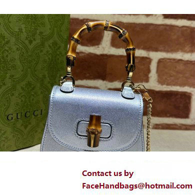 Gucci Bamboo 1947 super mini bag 760246 leather Silver 2023