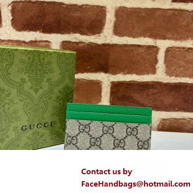 Gucci Card case with GG detail 768248 Beige/Green