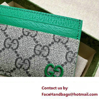 Gucci Card case with GG detail 768248 Beige/Green