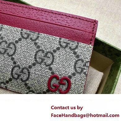 Gucci Card case with GG detail 768248 Beige/Red