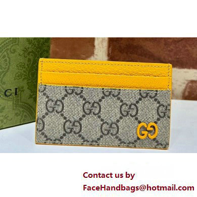 Gucci Card case with GG detail 768248 Beige/Yellow - Click Image to Close