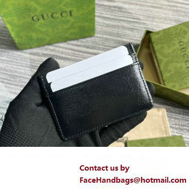 Gucci Card case with Gucci script 773428 leather Black 2024